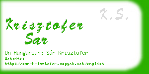 krisztofer sar business card